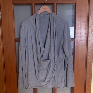 Long-Sleeved Light Gray Cowl/Swoop Shirt